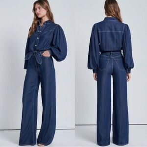 Elegant Navy Denim Jumpsuit